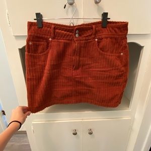 Urban Outfitters burnt orange, soft corduroy skirt